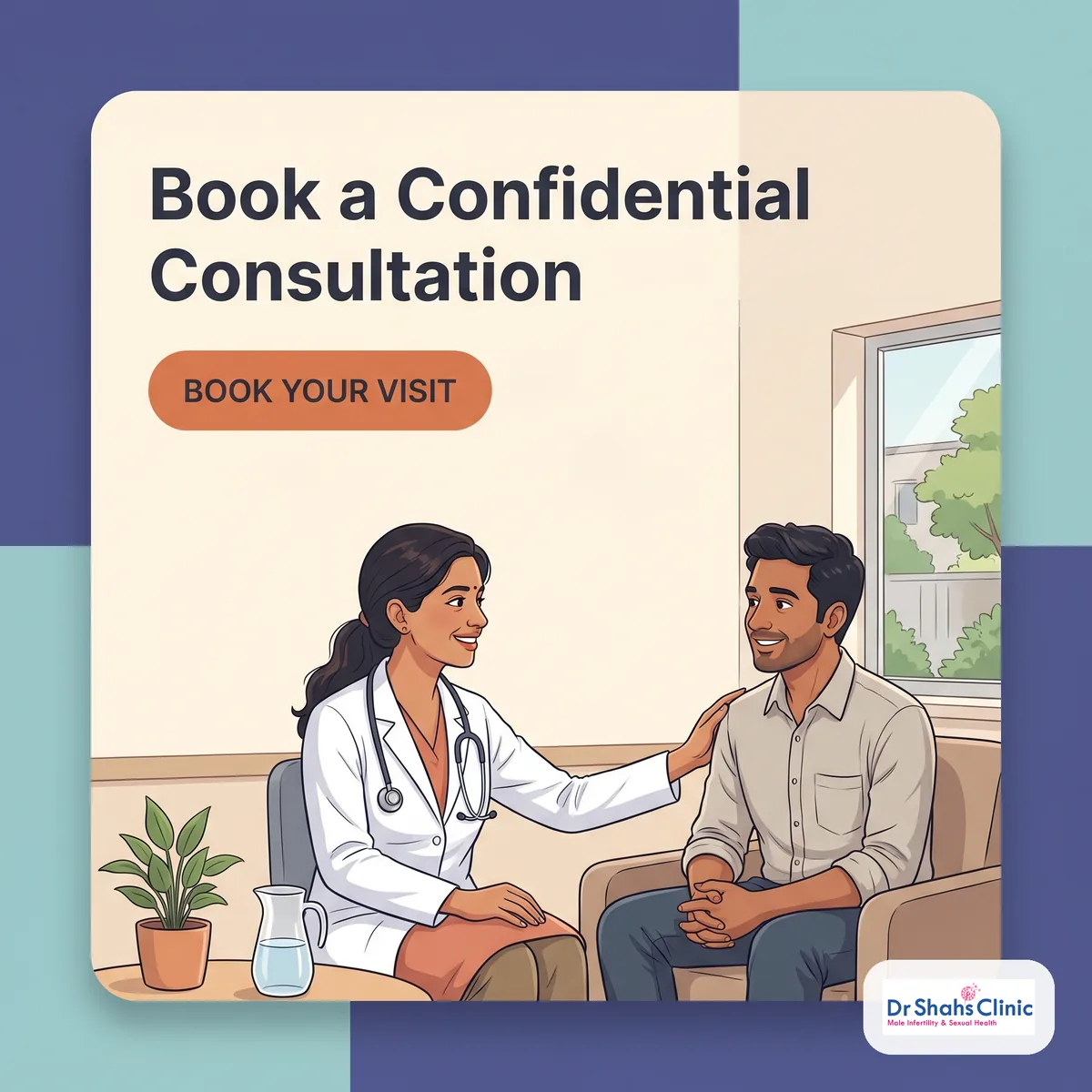 Call-to-action banner of a welcoming Chennai andrology clinic offering confidential, judgment-free help for men's sexual health