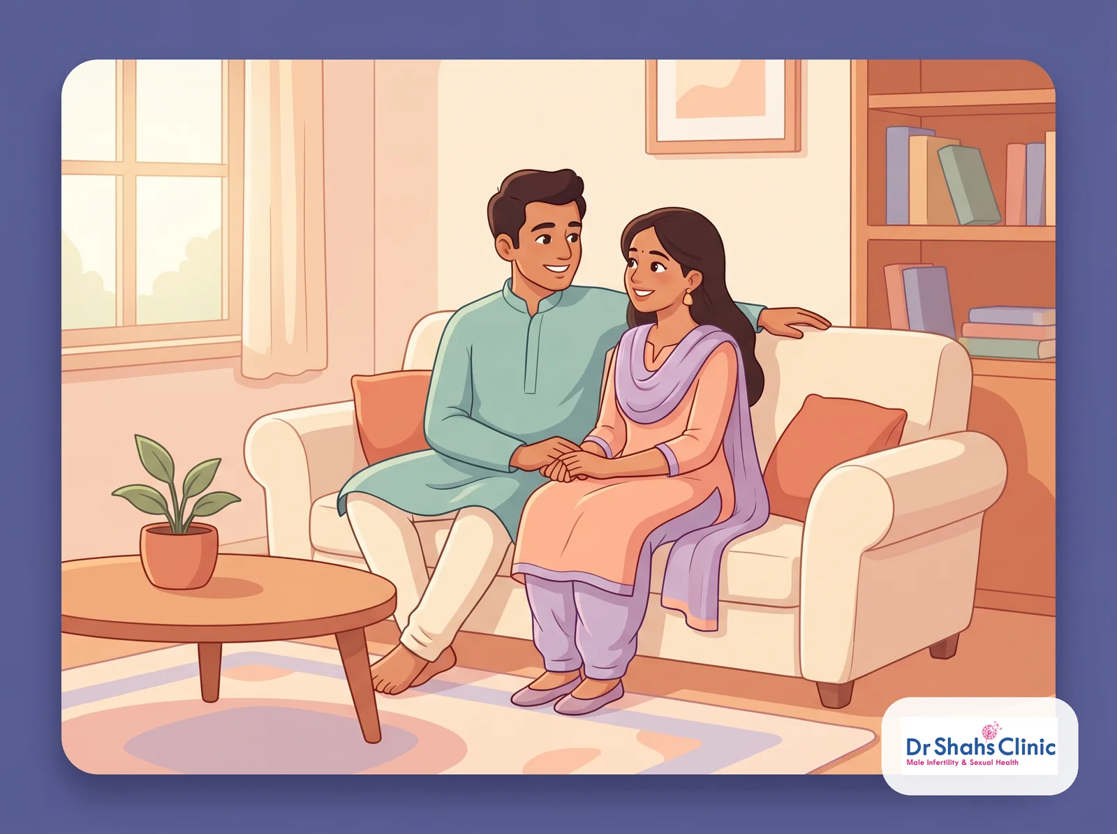 A happy couple with restored, normal intimacy after recovering from prone masturbation