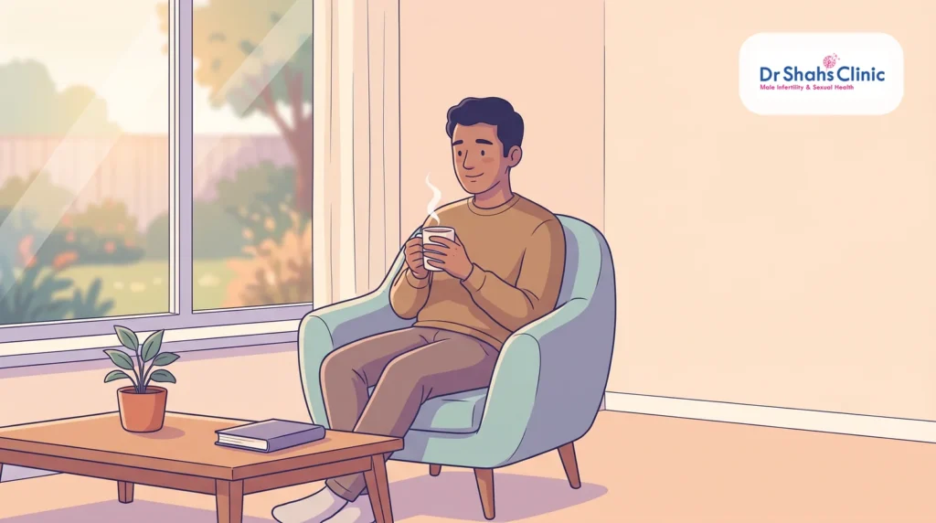 A calm, reassured man — masturbation does not reduce your testosterone