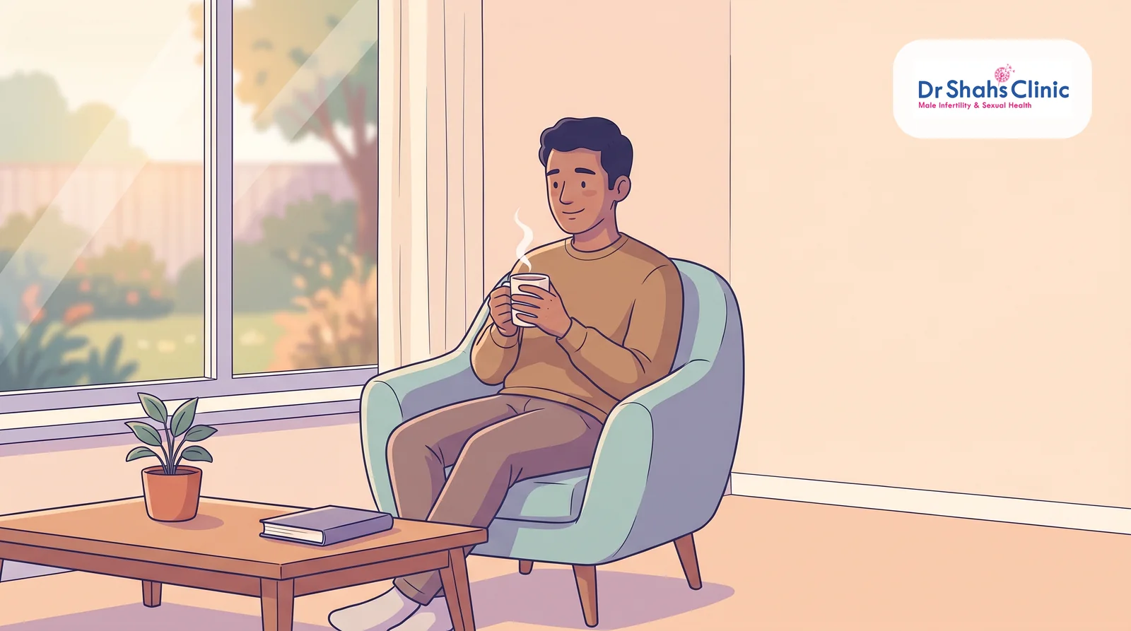 A calm, reassured man — masturbation does not reduce your testosterone