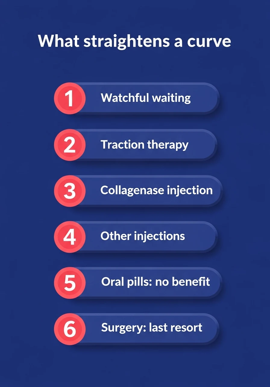 How to straighten a curved penis - the treatment ladder from watchful waiting to surgery