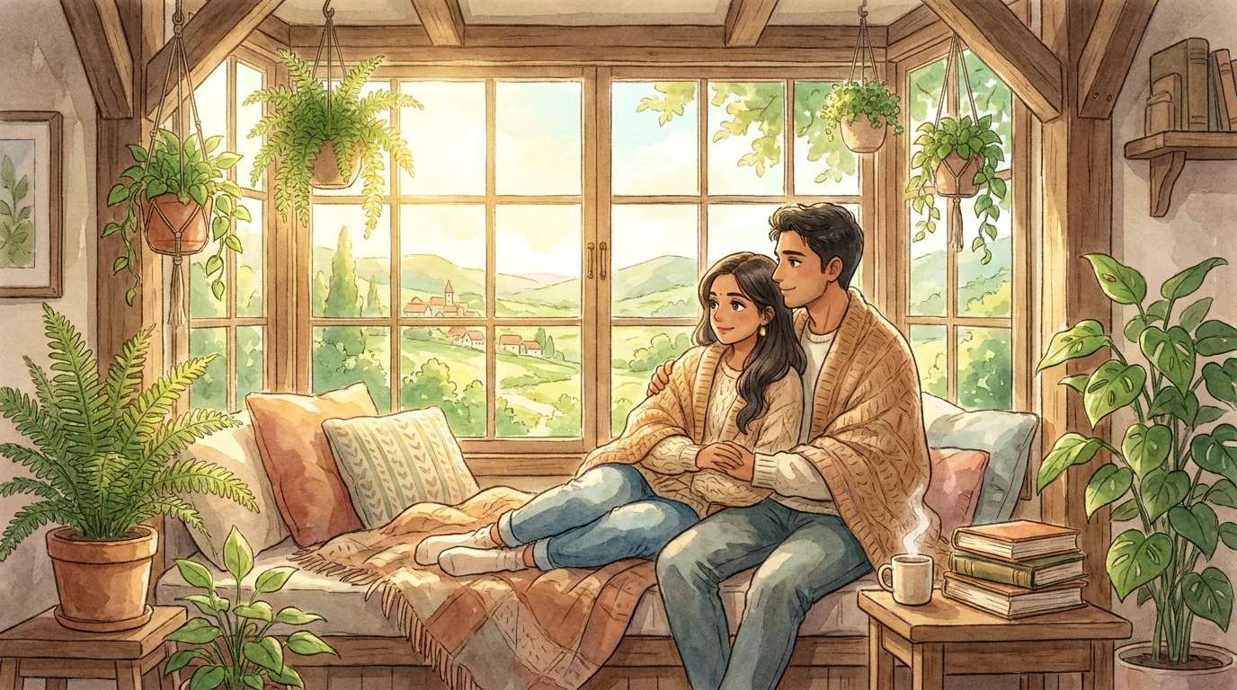 How to increase sperm quality naturally — a hopeful young Indian couple hoping to conceive, in warm morning light