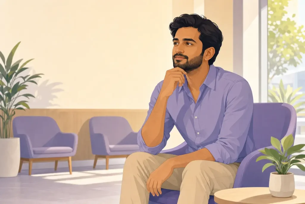 Signs of a low sperm count — a man reflecting on whether his sperm count is low